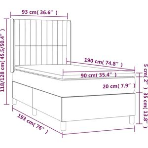 vidaXL-Boxspring-met-matras-stof-donkerbruin-90x190-cm