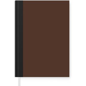 Notitieboek - Schrijfboek - Bruin - Donker - Kleuren - Notitieboekje klein - A5 formaat - Schrijfblok