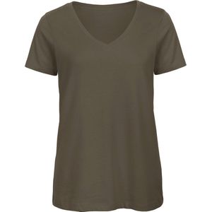 B&C Organic Cotton Inspire V-neck T-shirt / Woman CGTW045 - Khaki - XS