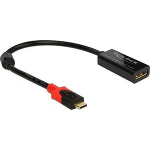 Premium DisplayPort naar USB-C adapter (4K 60 Hz) / zwart - 0,20 meter