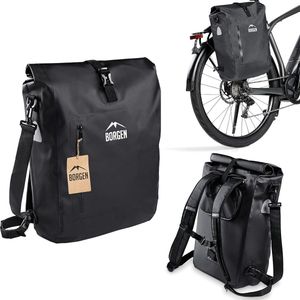 Fietstas voor bagagedrager - 3-in-1 fietsrugzak met afneembare laptoptas - 100% waterdicht