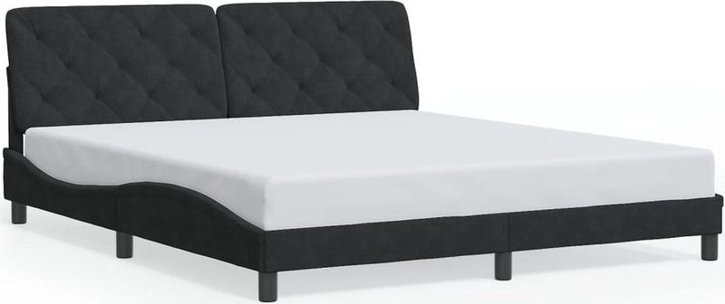 vidaXL - Bedframe - zonder - matras - 180x200 - cm - fluweel - zwart