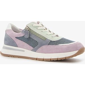 Hush Puppies leren dames sneakers met pasteltinten - Paars - Uitneembare zool - Maat 40