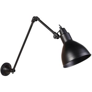 QAZQA wye - Industriele Wandlamp met zwenkarm voor binnen - 1 lichts - L 905 mm - Zwart - Industrieel - Woonkamer | Slaapkamer