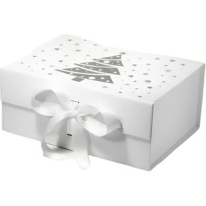 Kerstverpakking - Kerstdoos - Geschenkdoos - Giftbox - Christmas - 28x21x9.5 cm - Cadeau - Wit - Kerstmis - Doos - Handig Voor Kerst - Kerst