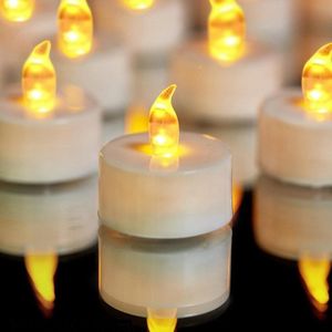 LED Waxinelichtjes - Kerst LED Waxinel 50 stuks CR2032 batterij aangedreven, vlamloos, unscented, warm geel 50 stuks.