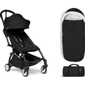 Babyzen YOYO² buggy 6+ met voetenzak - zwart met zwart frame