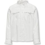 ONLY KOGLINA L/S FRILL LACE INSERT SHIRT WVN Meisjes Blouse - Maat 164