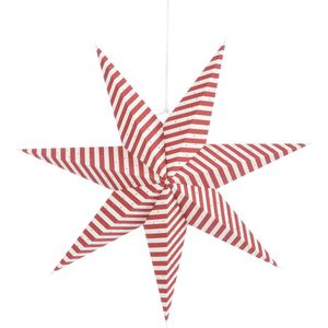 House of Seasons Ster Hangend Kerstdecoratie - H18 x Ø60 cm - Rood, Wit