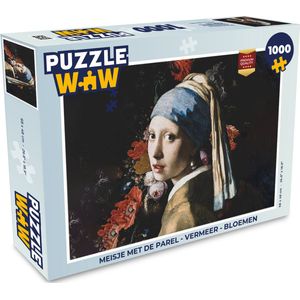 Puzzel Meisje met de parel - Vermeer - Bloemen - Legpuzzel - Puzzel 1000 stukjes volwassenen