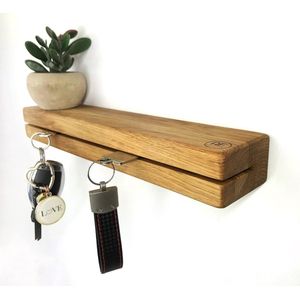 Sleutelrek hout met plank - sleutelbord - sleutelhouder sleutelorganizer muur opslag muur (zonder magneet)