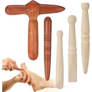 Massagehout triggerpoint acupressuurpen - pijnverlichting ontspanning - shiatsu acupunctuur puntzoeker rug schouders benen