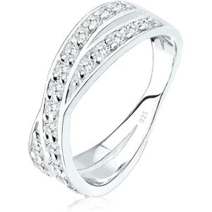 Elli Dames Ring Dames Engagement Sparkling met Zirconia Kristallen in 925 Sterling Zilver