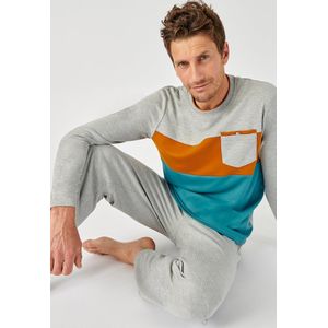 Damart - Pyjama ""color block"" - Heren - Grijs - XXL