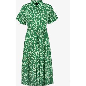 TwoDay lange dames blousejurk groen met print - Maat 3XL
