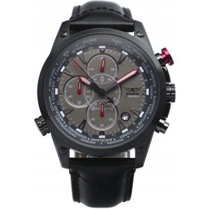 Aviator - Heren Horloge F-Series World Time Zwart - Ø 45mm
