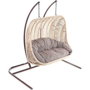 SittySeats Hecoki Tweepersoons Hangstoel met standaard - Cocoon stoel - Swing chair - Hammock stoel - Hangstoel - Hangende egg chair - Schommelstoel