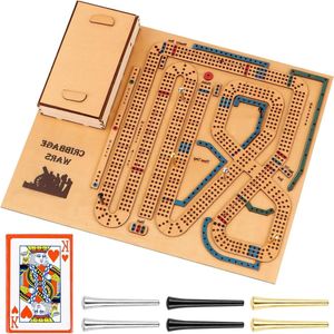 Allecto Plus - Bordspel strategieoorlogspel voor familiefeest met houten speelset en opbergvak - Cribbage Wars met Cribbage pennen (1 stuks)
