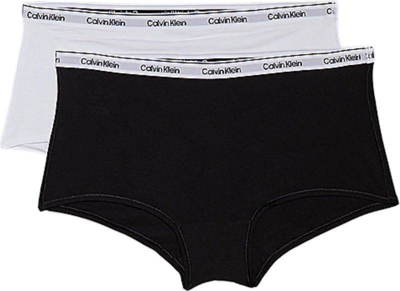 Calvin Klein Boyshort Dames Hipsterslips - Wit/Grijs/Zwart - Maat S