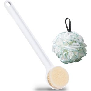 Doucheborstel met Lange Steel en Exfoliërende Spons voor Optimale Lichaamsreiniging