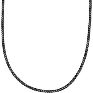 Sorprese Cuba Ketting - Schakelketting - 3 mm/55cm - Ketting Heren - Zwart - Staal - RVS - Heren Ketting - cadeau - Model Y