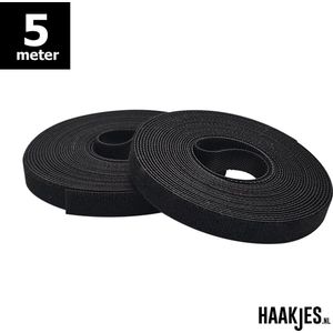 5M Klittenband kabelbinder - Klittenband rol van 5 meter - Klittenband kabelbinders - Zelfklevend - Rol - Zwart - Kabel management - Kabel organiser - Klittenband kabelbinder - Sterk materiaal - Handig - Tape - 5 meter  - 15 mm breed