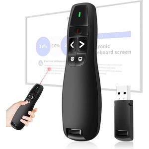 Draadloze Presenter voor PowerPoint Presentaties - Afstandsbediening - Draadloze Presenter met Laserpointer - Professionele Presentatie Afstandsbediening