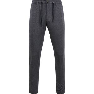 Suitable - Pantalon Jersey Pied De Poule Navy - Heren - Maat 102 - Slim-fit