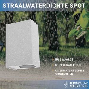 Wandlamp Wit - Up & Down - Dimbaar - 9.8 watt - 355 umen Lumen - 2200-2700 Kelvin - 2200-2700k - IP65 Buitenverlichting
