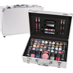 Grijze Make Up Koffer Meisjes Met Inhoud 51-Delig - Gevulde Koffer voor Kinderen - Cosmetica - Beautycase - Veganistisch