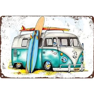 Metal Sign - Metalen Bord - Volkswagen - Transporter - T1 - Hippie Bus - Beach - Muurdecoratie - Koop deze prachtige plaat voor uzelf of geef het als cadeau aan iemand.