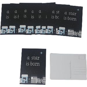 Postkaart met ''A star is born'' - Blauw / Zwart / Wit - Karton / Papier - 10 x 15 cm - Set van 10 - Ansichtkaart - Kaart - post