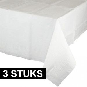 3x Witte tafelkleden 274 x 137 cm - Tafellakens wit 3 stuks