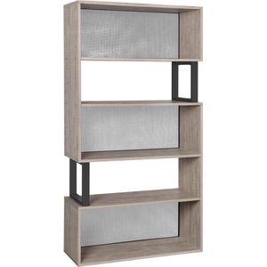 Hoppa! Moderne Boekenkast - Bruin - Staal / Hout - 80 x 30 x 149 cm