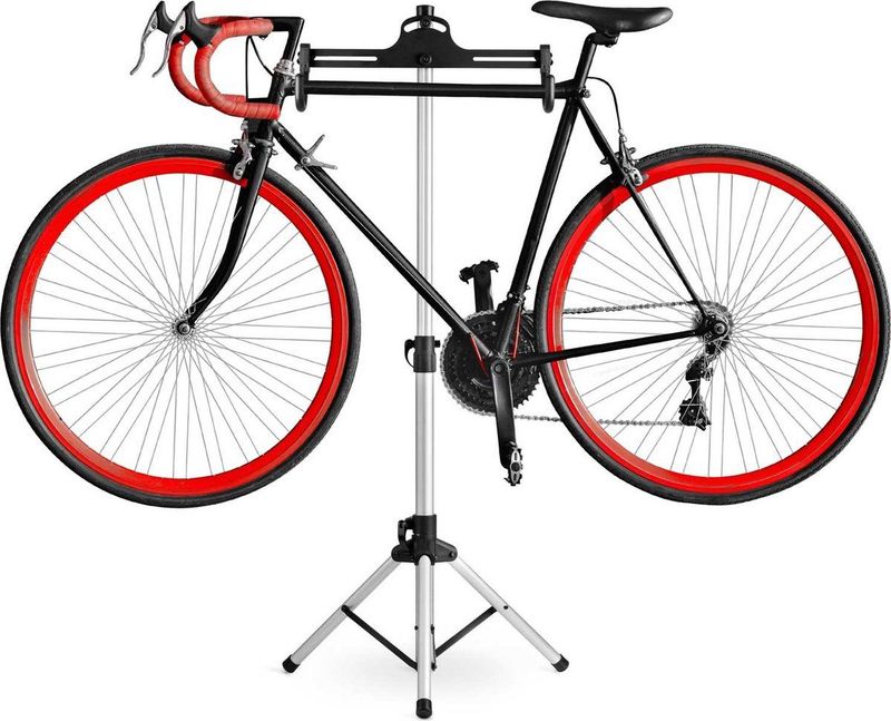 MB2 servicefietsstandaard, aluminium, zilver