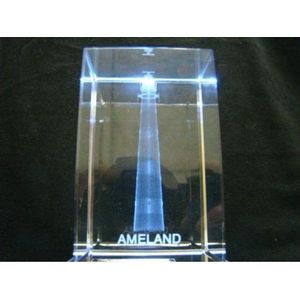 Decoratief Beeld - Glasblokje Ameland - Glas - Geharo - 5 X 5 Cm