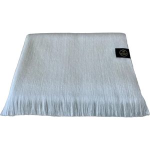 Alpaca D'Luxe Sjaal - Wit - Sjaal van alpacawol - Luxe cadeau - Zacht en van Kwaliteit - Handgemaakte sjaal - Dames - Heren - Cadeau - Bruiloft - Feest - Zacht en Warm - Lange sjaal - Warm - White - Scarf - Écharpe - Elegant - White - Comfortabel