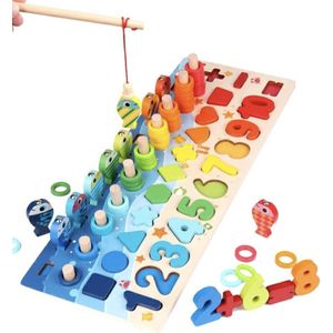 Educatieve kinderpuzzel | Magneetvissen voor Kinderen | Educatief Sensorisch Montessori Speelgoed | Eendjes vangen | Magneetpuzzel Puzzel voor Peuters Kleuters | Snoezelen | Sensorische stimulatie | Magnetisch Visspel |Houten puzzel