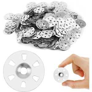 500 Stuks/Pak Gegalvaniseerde Stalen Pakkingen met een Diameter van 35 mm en Zes Gaten Gemakkelijk te Bevestigen en Corrosiebestendige Pakkingen voor Isolatieplaten Gipsplaten en Tegels
