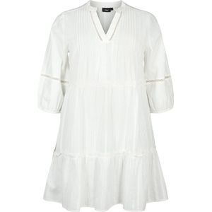 ZIZZI CALISE, 3/4, ABK DRESS Dames Jurk - White - Maat XL (54-56)