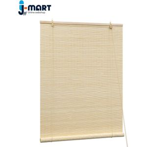 J-Mart Bamboe Rolgordijn - Bamboe Privacy Scherm - Geschikt voor Binnen en Buiten - Incl. Montage Materiaal - 110 x 160 cm