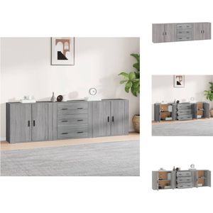 vidaXL Dressoir Classic - Grijs Sonoma Eiken - Set van 3 - Keukenkast