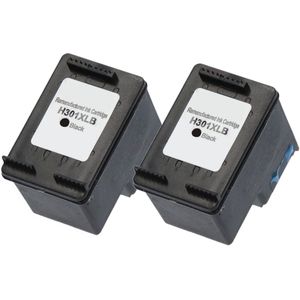 Huismerk geschikt voor HP 301XL Inktcartridge - 2X Zwart - Geschikt voor Envy 4500 - 4504 - 5530 - DeskJet 2050 - 3050 - 3055A - 2540 - OfficeJet 2620 - 4630 - CH563EE