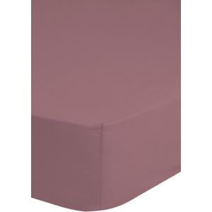 Cheqo�® Satijnen Hoeslaken - 100x200cm - 100% Zacht Katoen Satijn - Tot 25cm Matrasdikte - Donker Roze