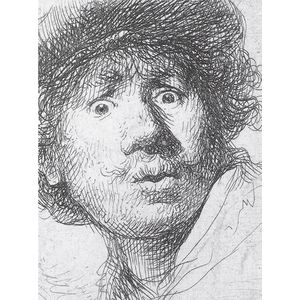 Softcover kunst schetsboek, Rembrandt, Zelfportret met verbaasde blik