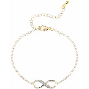 Armband infinity met steentjes zirkonia goudkleur