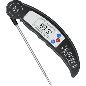 Grillthermometer, vleesthermometer, keukenthermometer, digitale thermometer met 3 seconden direct uitlezen, opvouwbaar, lange sonde en lcd-scherm, auto aan/uit voor keuken, barbecue,