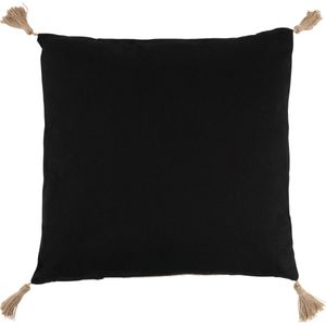 J-Line kussen Geweven Vierkant - polyester - zwart
