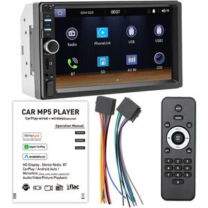 Multimedia Autoradio- 7 Inch HD Touchscreen-Navigatiesysteem-Bluetooth - Externe Microfoon