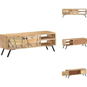 vidaXL TV-meubel Mangohout - 110 x 30 x 40 cm - Rustiek design - Kast